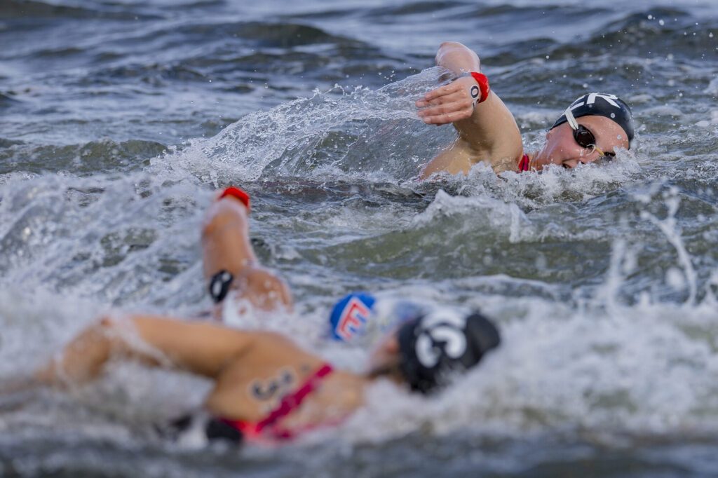 Freiwasserschwimmerin Lea Boy bei den Weltmeisterschaften 2023 in Fukuoka