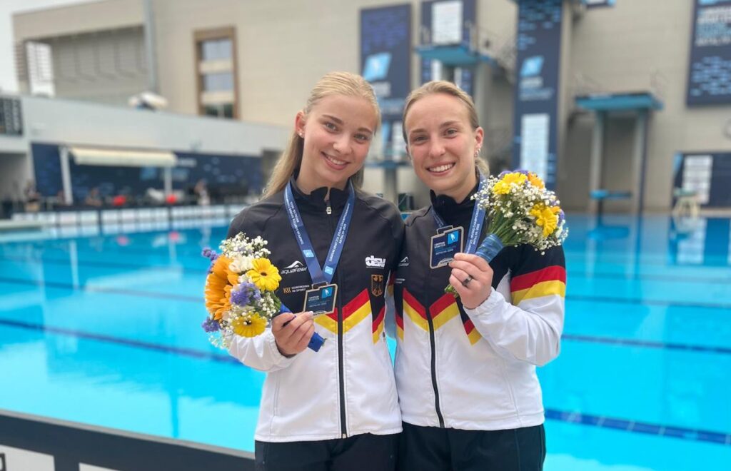 Silber-Duo: Lena Hentschel (r.) und Jette Müller werden EM-Zweite vom 3n-Brett