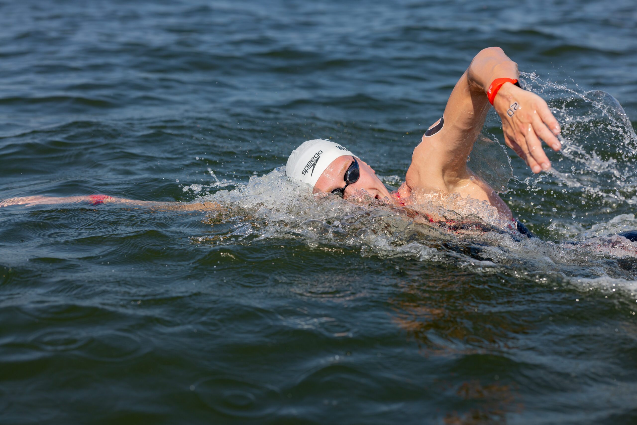 Florian Wellbrock im Wasser beim Knockout Sprint in Singapur WM