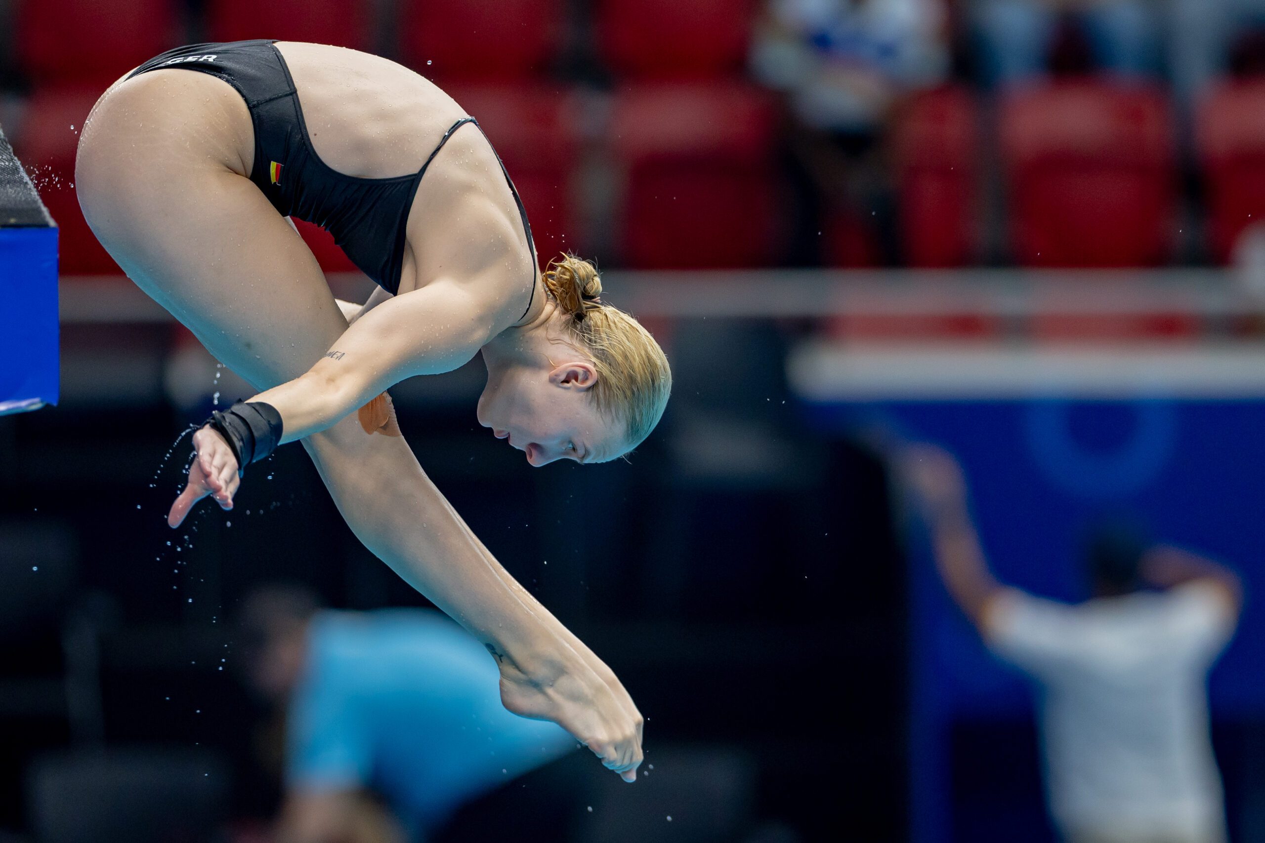 Aquatics Center, Singapur 30.7.2025: World Aquatics Championships Singapur 2025 - Wasserspringen 10m Frauen Vorkampf, Pauline Pfeif (Photo by JoKleindl)