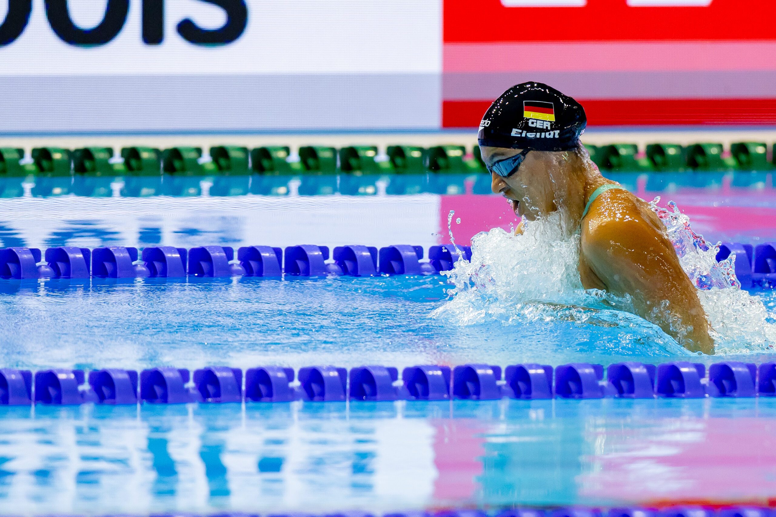 World Championships Arena, Singapur 29.7.2025: World Aquatics Championships Singapur 2025 - Schwimmen Finals Tag 3, Anna Elendt (Photo by JoKleindl)