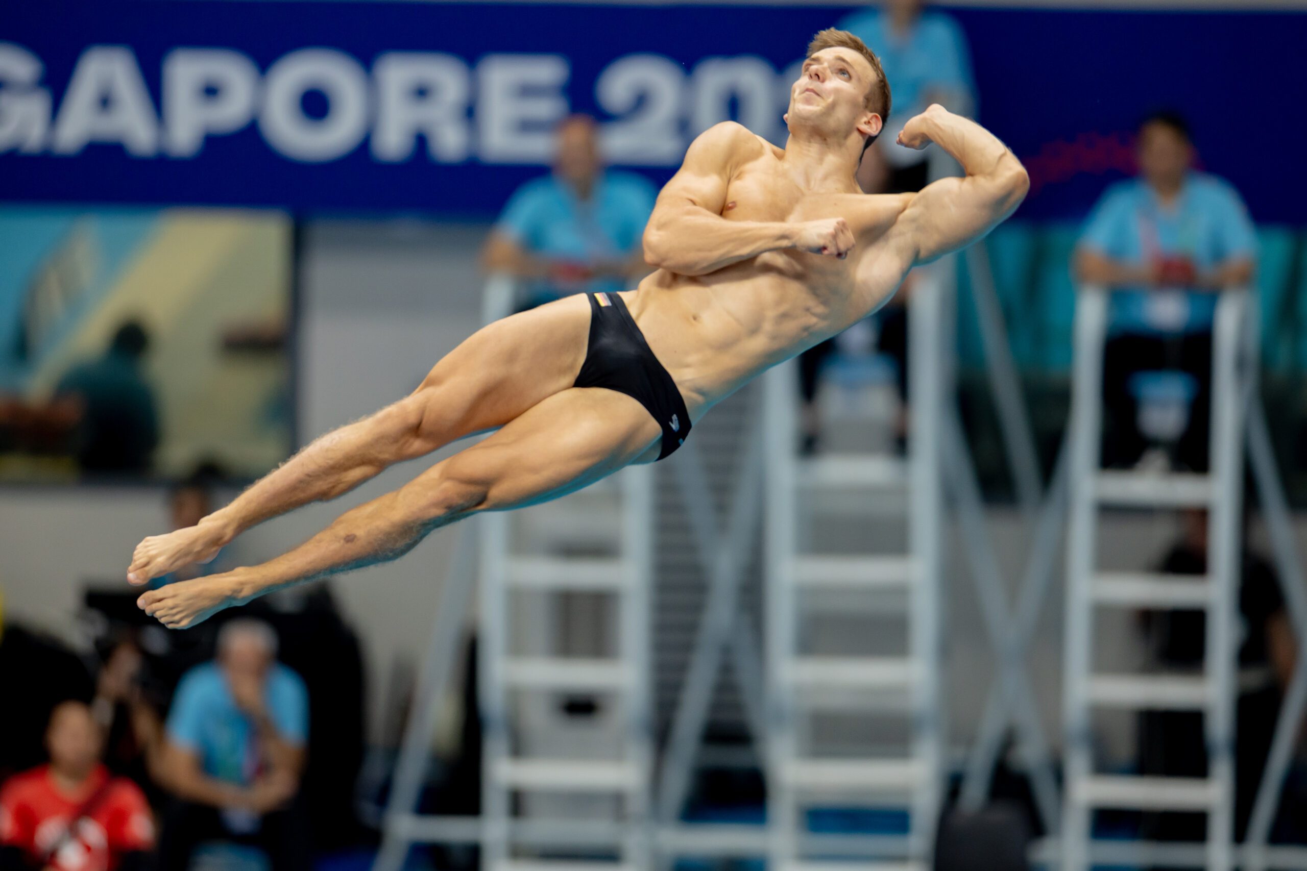 Aquatics Center, Singapur 31.7.2025: World Aquatics Championships Singapur 2025 - Wasserspringen 3m Maenner Vorkampf, Moritz Wesemann (Photo by JoKleindl)