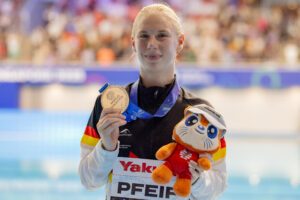 Aquatics Center, Singapur 31.7.2025: World Aquatics Championships Singapur 2025 - Wasserspringen 10m Frauen Finale, Pauline Pfeif (Photo by JoKleindl)