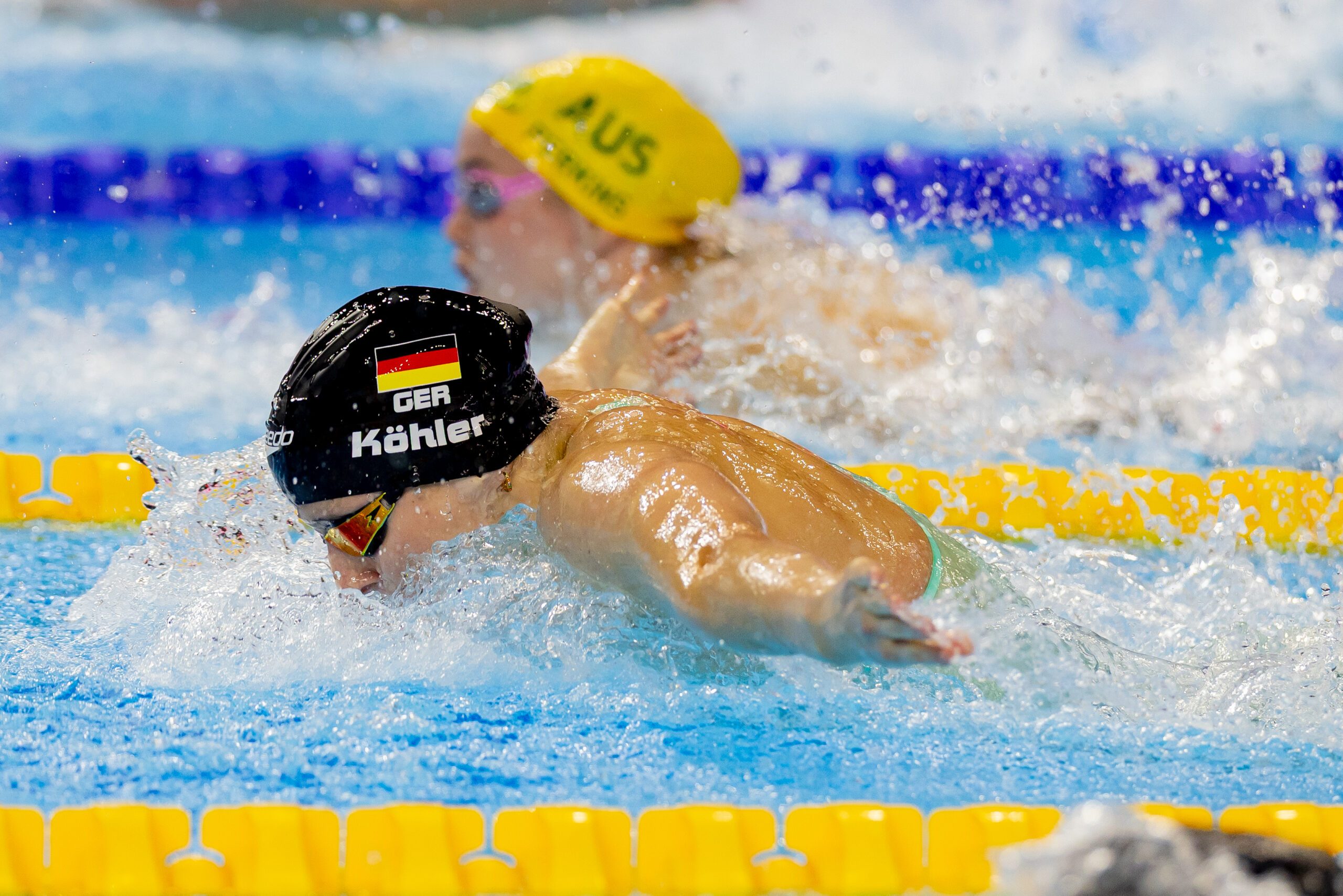 World Championships Arena, Singapur 27.7.2025: World Aquatics Championships Singapur 2025 - Schwimmen Finals Tag 1, Angelina Koehler (Photo by JoKleindl)