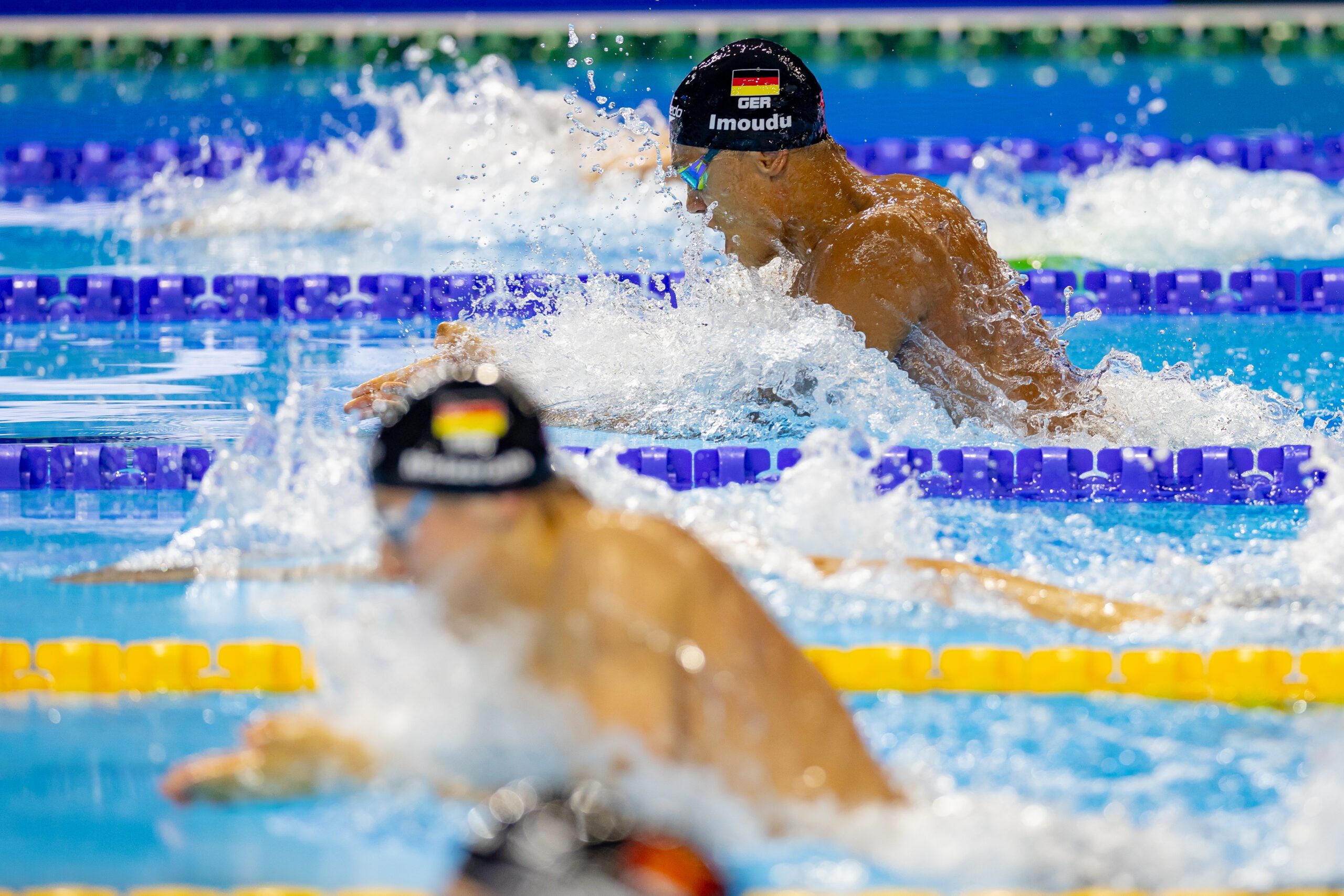 World Championships Arena, Singapur 27.7.2025: World Aquatics Championships Singapur 2025 - Schwimmen Finals Tag 1, Melvin Imoudu, Lucas Matzerath (Photo by JoKleindl)