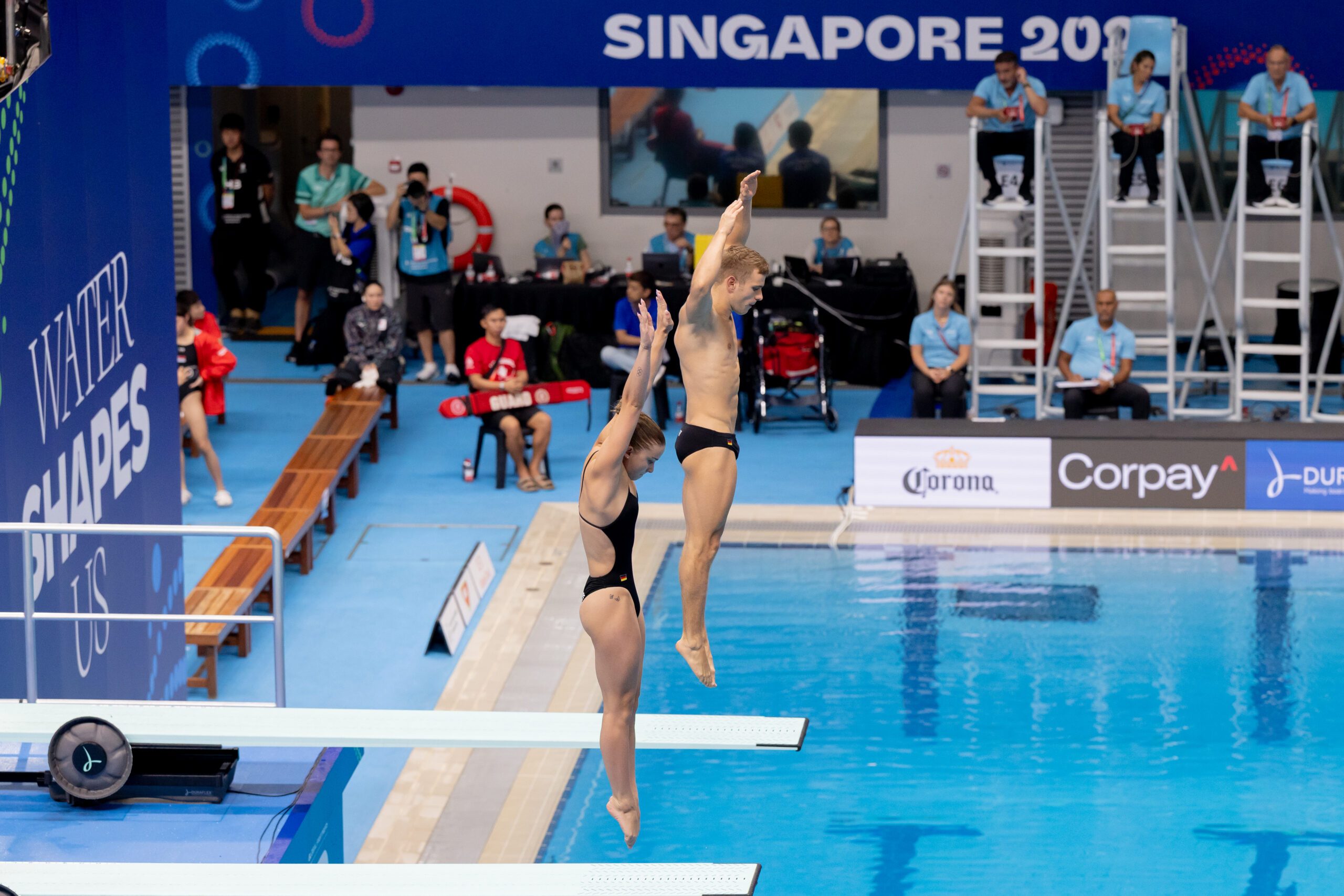 Moritz Wesemann und Jette Müller beim Team Event in Singapur