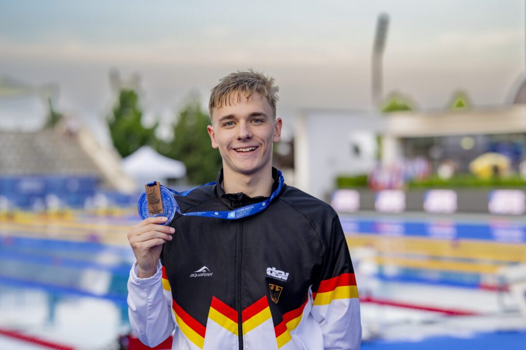 Über 800m Freistil erkämpfte Johannes Liebmann wie im vergangenen Jahr JEM-Bronze