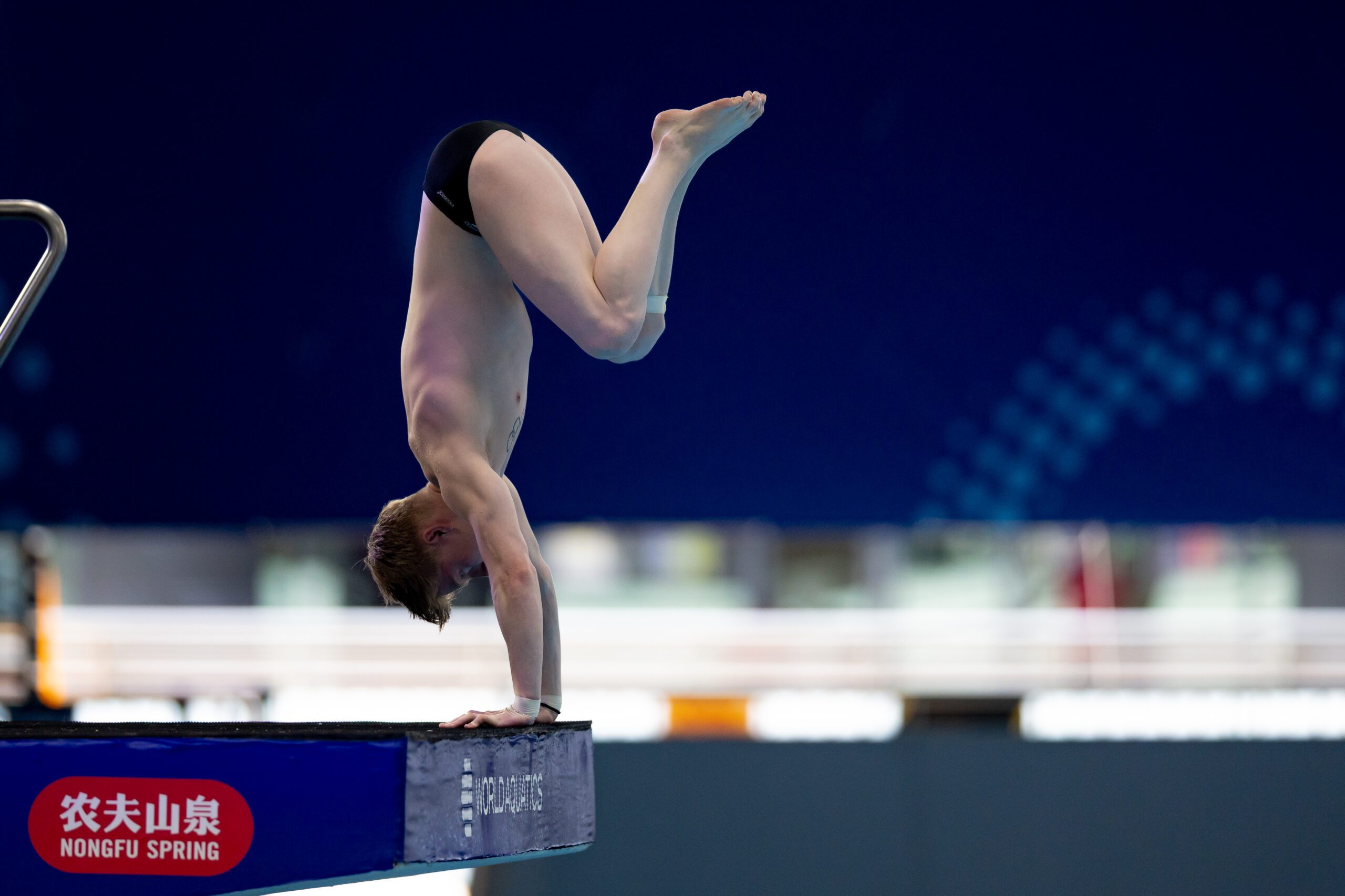 Aquatics Center, Singapur 2.8.2025: World Aquatics Championships Singapur 2025 - Wasserspringen 10m Maenner Vorkampf, Jaden Eikermann (Photo by JoKleindl)