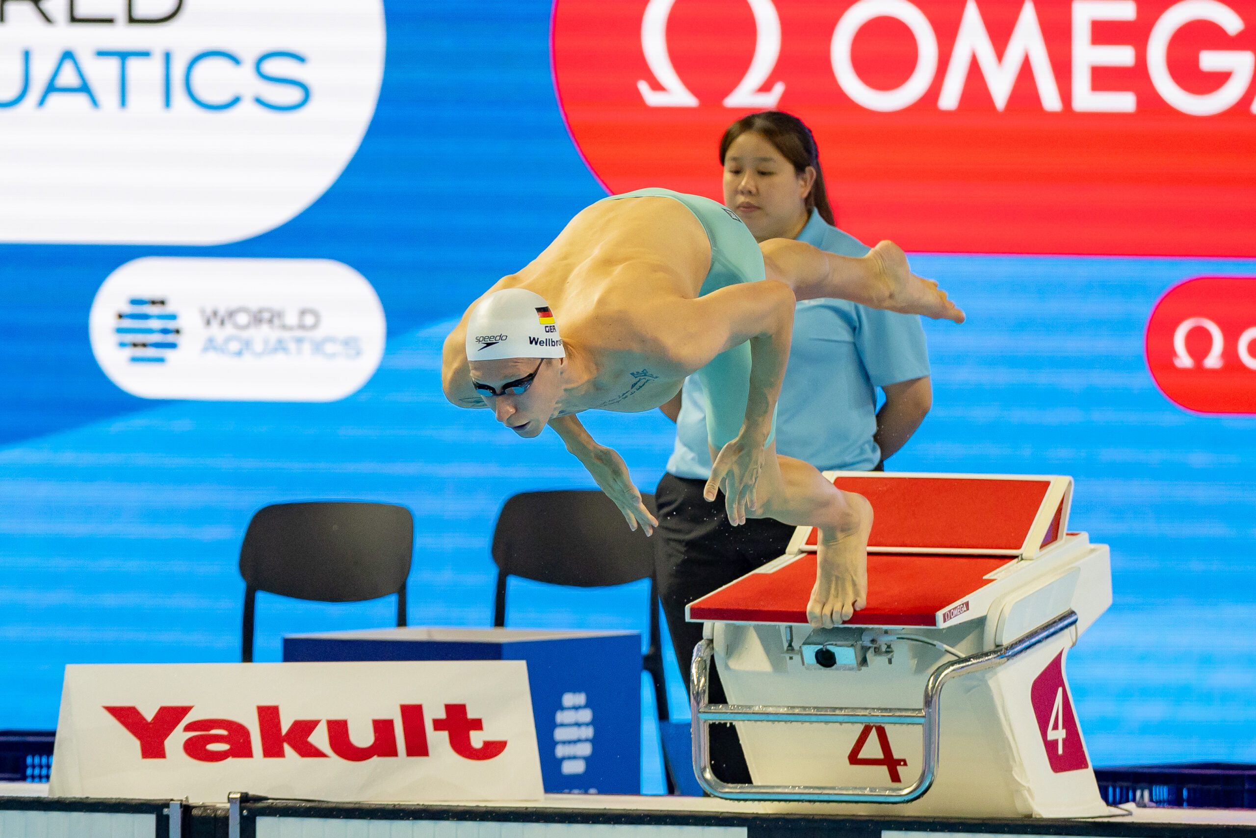 World Championships Arena, Singapur 2.8.2025: World Aquatics Championships Singapur 2025 - Schwimmen Vorlaeufe Tag 7, Florian Wellbrock (Photo by JoKleindl)