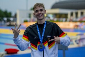 Johannes Liebmann (SC Magdeburg) gewann drei JEM-Medaillen auf den langen Freistilstrecken