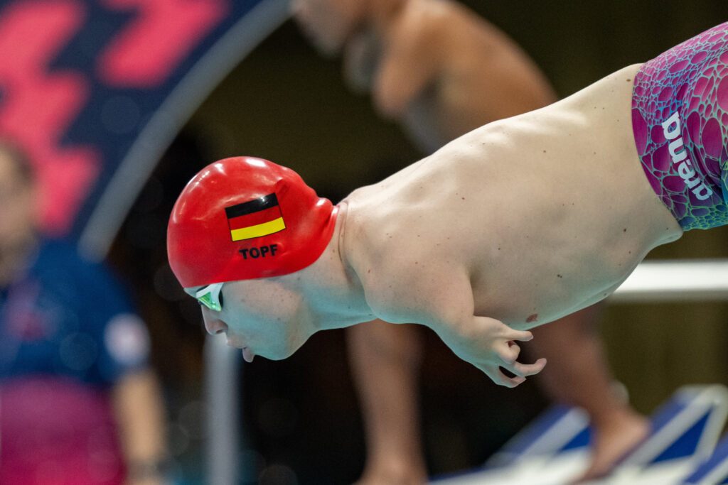 Josia Topf aus Deutschland beim Start bei der Para Schwimm-Wm 2025 in Singapur