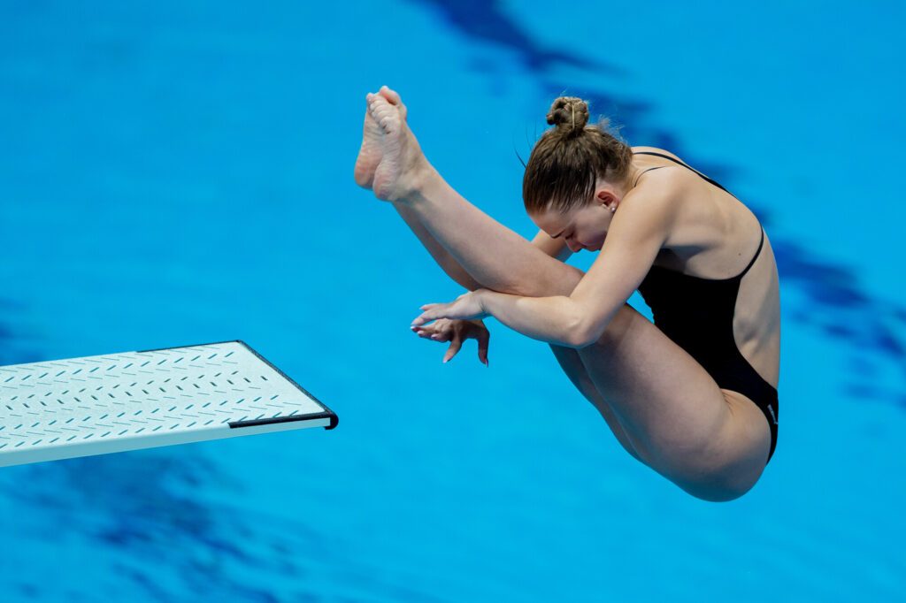Wasserspringerin Jette Müller aus Deutschland im Vorkampf vom 3m-Brett bei der WM 2025 in Singapur