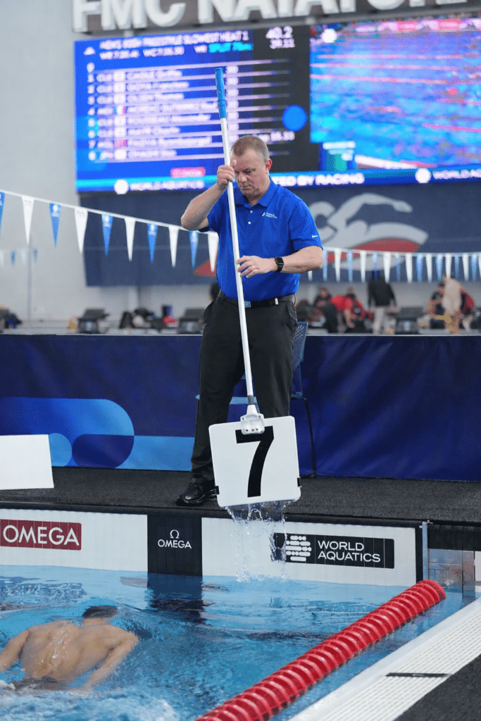 Auch beim Kurzbahn-Weltcup wurden zuletzt noch Bahnenzähler alter Bauart eingesetzt