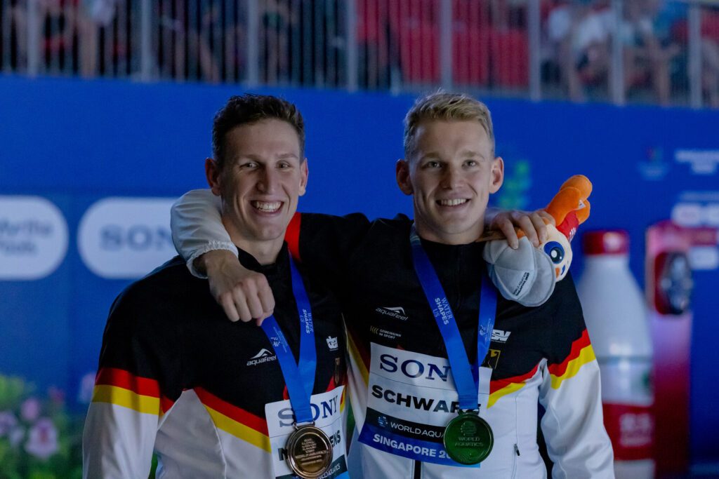 Auf den Langstrecken markieren Lukas Märtens und Sven Schwarz (r.) die Weltspitze