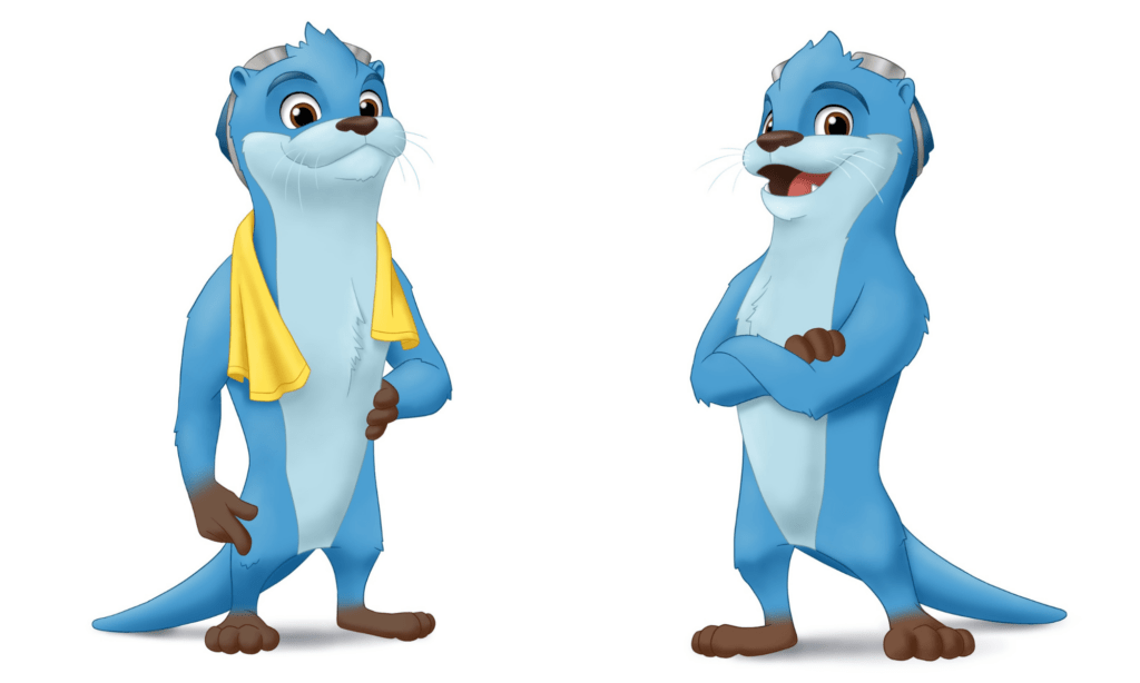 Grafiken des Otters als neues Maskottchen des Deutschen Schwimm-Verband