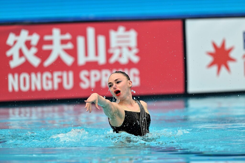 Synchronschwimmerin Klara Bleyer aus Deutschland im Solowettbewerb beim Weltcup 2026 in Paris