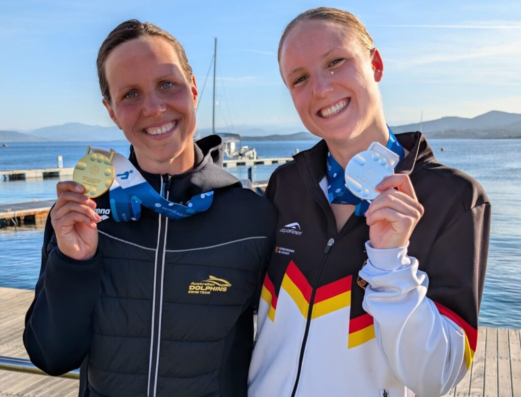 Isabel Gose gewann Silber hinter Trainingspartnerin Moesha Johnson (r.)