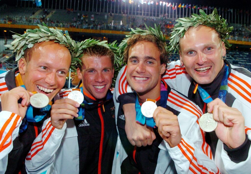 Jens Kruppa gewann mit Steffen Driesen, Thomas Rupprath und Lars Conrad, Thomas Rupprath (v.l.)