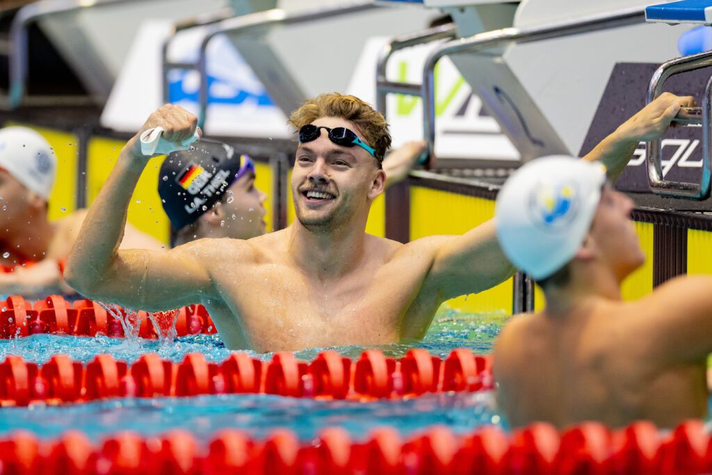 Josha Salchow ist deutscher Rekordhalter über 100m Freistil. Bei Olympia in paris wurde er 2024 Sechster