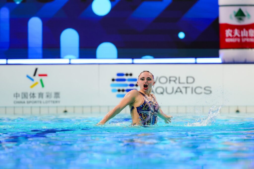 Synchronschwimmerin Klara Bleyer aus Deutschland im Solowettbewerb beim Weltcup 2026 in Xi'an in China