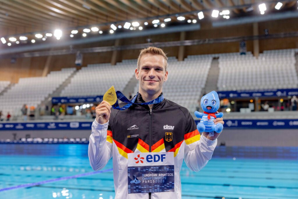 Moritz Wesemann nach der Siegerehrung kurz vor Mitternacht