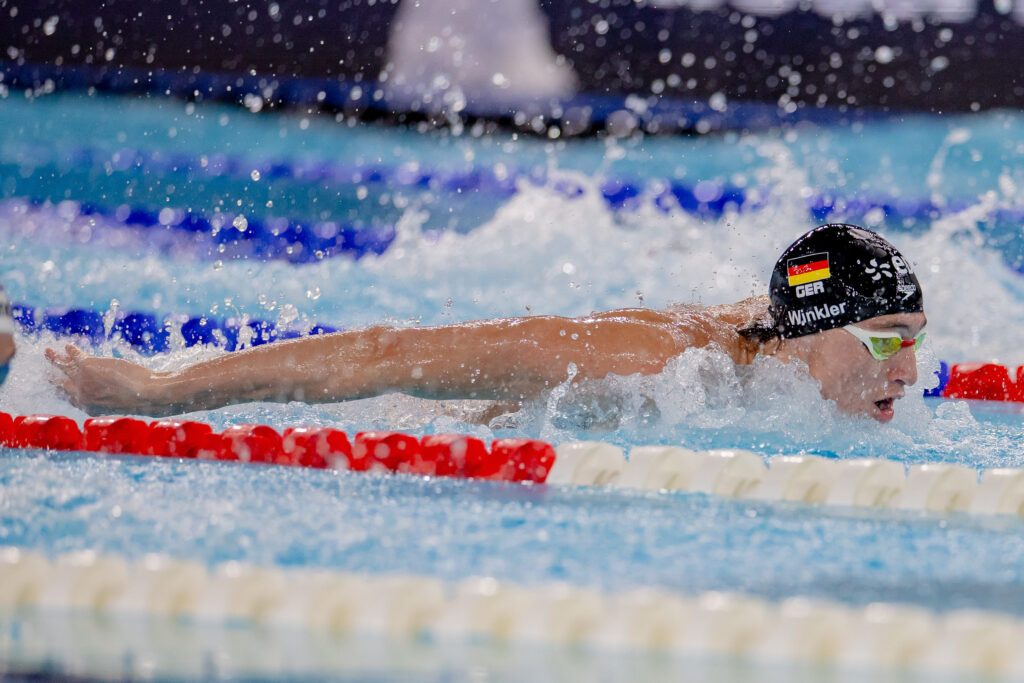 Kaii Liam Winkler ist der deutsche Rekordhalter über 100m Schmetterling