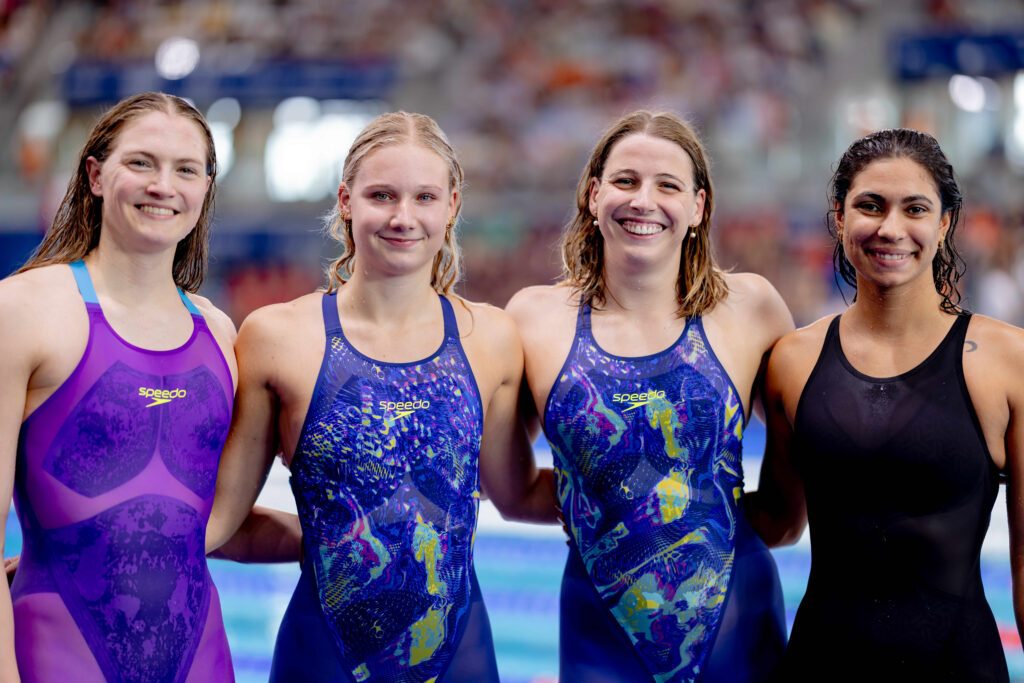Eine Hundertsel hinter Italien war die Lagenstaffel mit Nina Holt, Lise Seidel, Angelina Köhler und Anna Elendt Vorlaufzweite