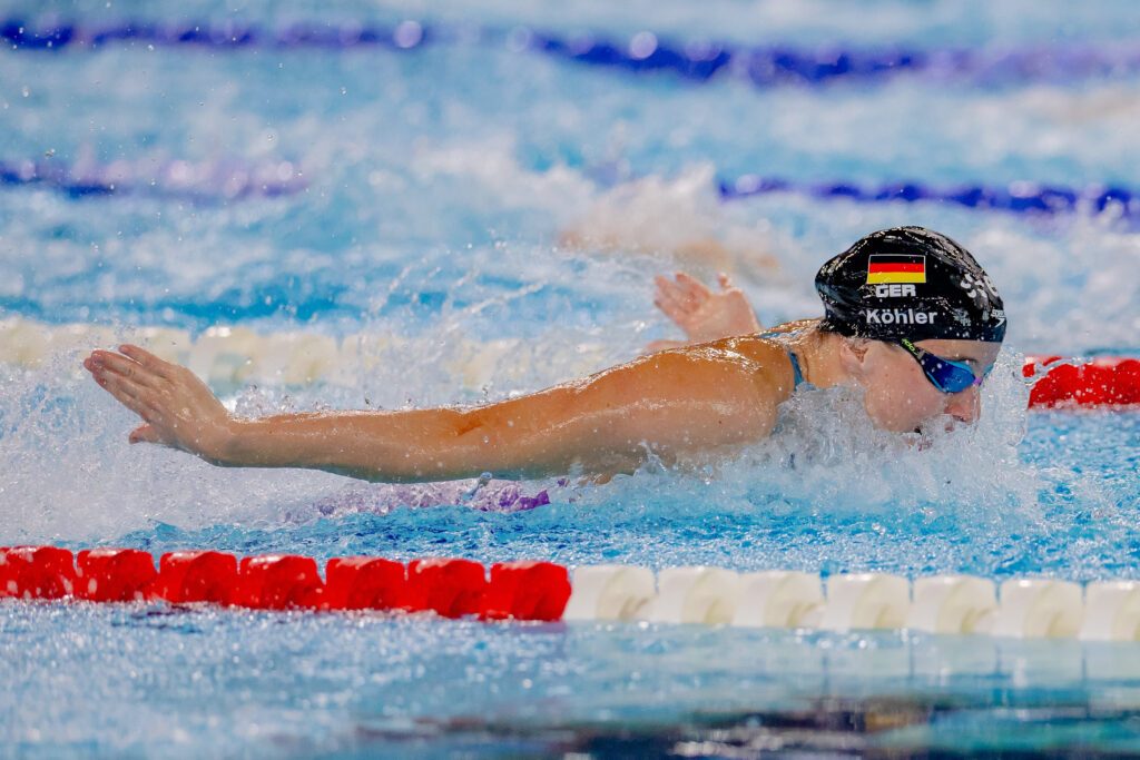 Angelina Köhler könnte sich beim Weltcup 2027 in Berlin ein Olympiaticket über 50m Schmetterling sichern